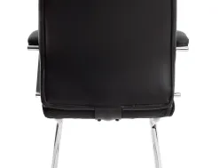 Siege visiteur q-connect modena simili cuir pieds metal chrome hauteur 1050mm largeur 630mm prof 650mm coloris noir
