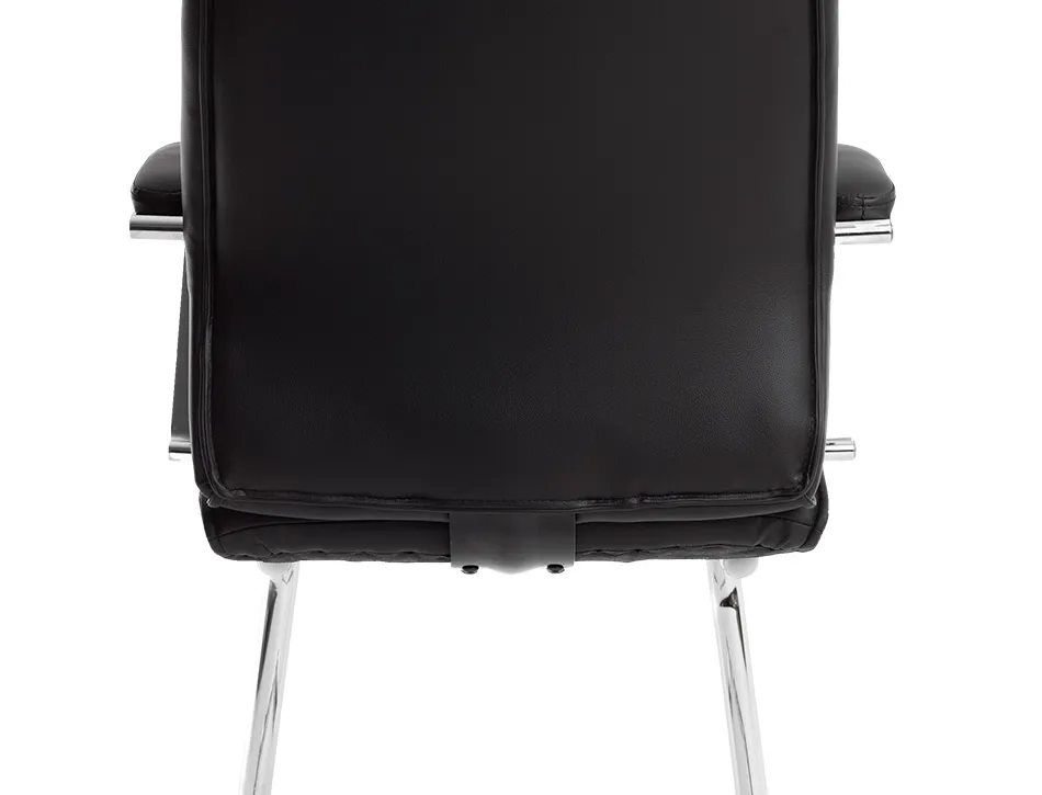 Siege visiteur q-connect modena simili cuir pieds metal chrome hauteur 1050mm largeur 630mm prof 650mm coloris noir