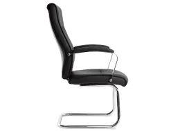 Siege visiteur q-connect modena simili cuir pieds metal chrome hauteur 1050mm largeur 630mm prof 650mm coloris noir