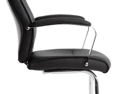 Siege visiteur q-connect modena simili cuir pieds metal chrome hauteur 1050mm largeur 630mm prof 650mm coloris noir