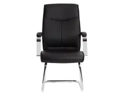 Siege visiteur q-connect modena simili cuir pieds metal chrome hauteur 1050mm largeur 630mm prof 650mm coloris noir