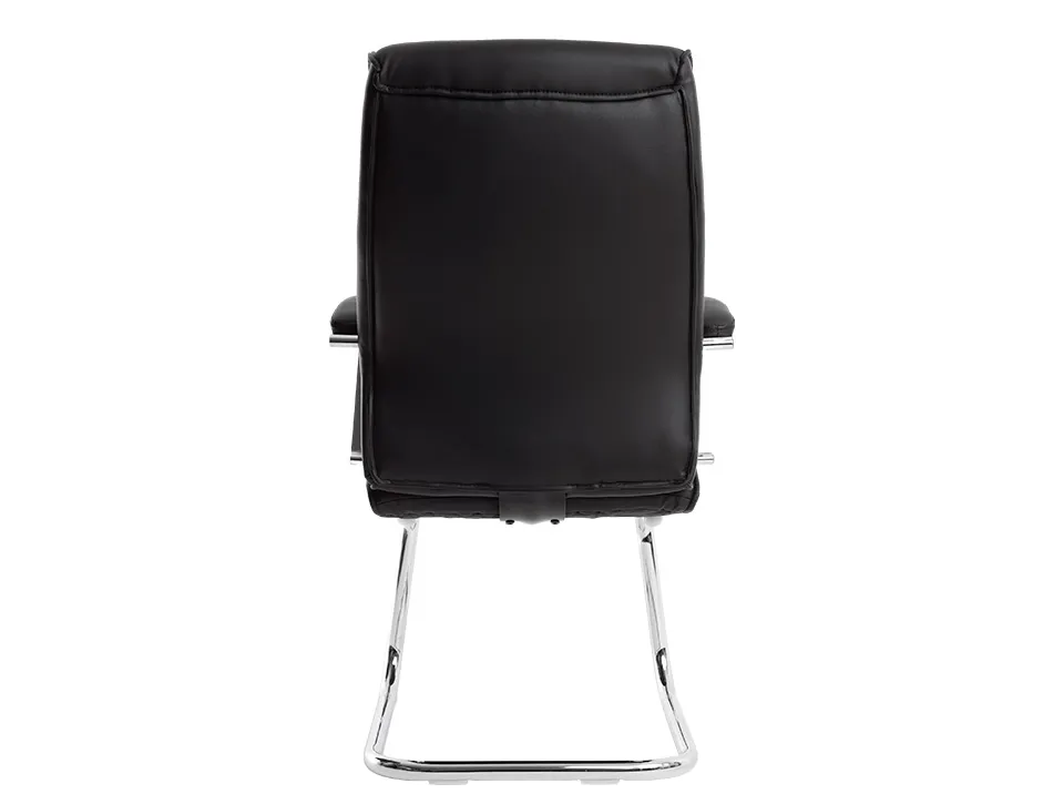 Siege visiteur q-connect modena simili cuir pieds metal chrome hauteur 1050mm largeur 630mm prof 650mm coloris noir