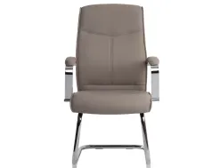 Siege visiteur q-connect modena simili cuir pieds metal chrome hauteur 1050mm largeur 630mm prof 650mm coloris gris
