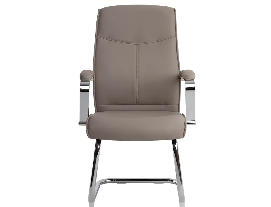 Siege visiteur q-connect modena simili cuir pieds metal chrome hauteur 1050mm largeur 630mm prof 650mm coloris gris