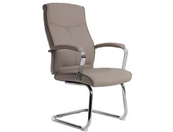 Siege visiteur q-connect modena simili cuir pieds metal chrome hauteur 1050mm largeur 630mm prof 650mm coloris gris