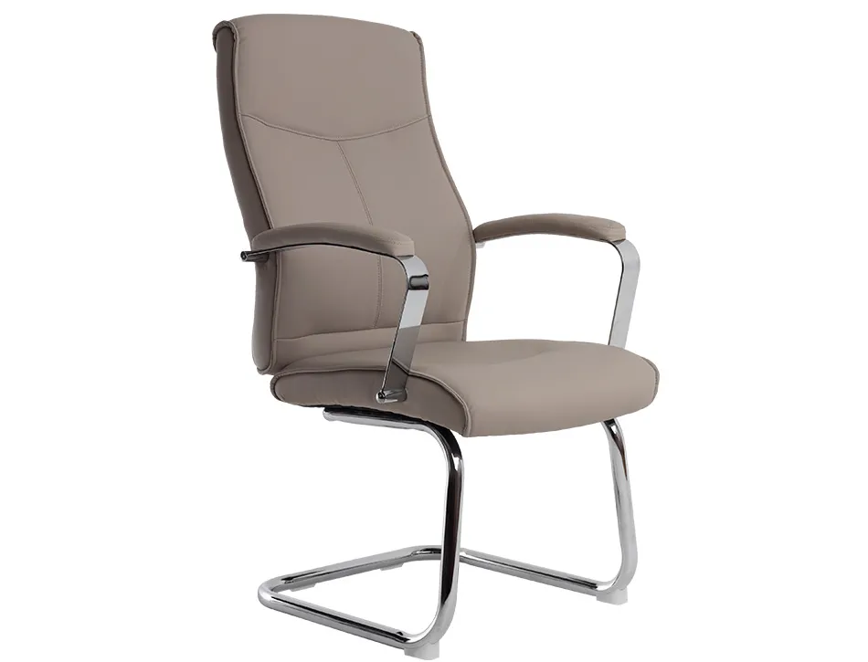 Siege visiteur q-connect modena simili cuir pieds metal chrome hauteur 1050mm largeur 630mm prof 650mm coloris gris