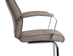 Siege visiteur q-connect modena simili cuir pieds metal chrome hauteur 1050mm largeur 630mm prof 650mm coloris gris