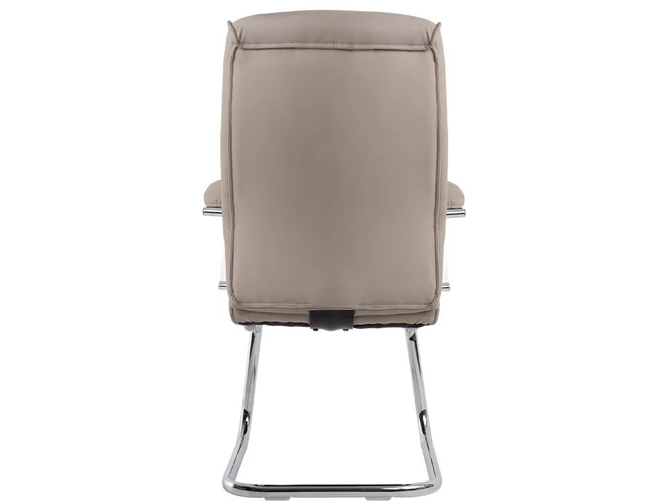 Siege visiteur q-connect modena simili cuir pieds metal chrome hauteur 1050mm largeur 630mm prof 650mm coloris gris