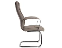 Siege visiteur q-connect modena simili cuir pieds metal chrome hauteur 1050mm largeur 630mm prof 650mm coloris gris