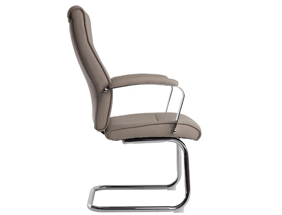 Siege visiteur q-connect modena simili cuir pieds metal chrome hauteur 1050mm largeur 630mm prof 650mm coloris gris