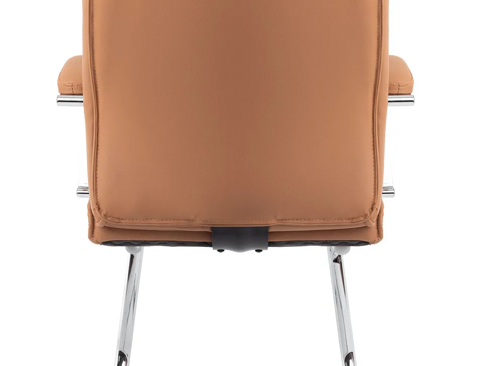 Siege visiteur q-connect modena simili cuir pieds metal chrome hauteur 1050mm largeur 630mm prof 650mm coloris creme