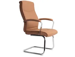 Siege visiteur q-connect modena simili cuir pieds metal chrome hauteur 1050mm largeur 630mm prof 650mm coloris creme