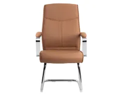 Siege visiteur q-connect modena simili cuir pieds metal chrome hauteur 1050mm largeur 630mm prof 650mm coloris creme
