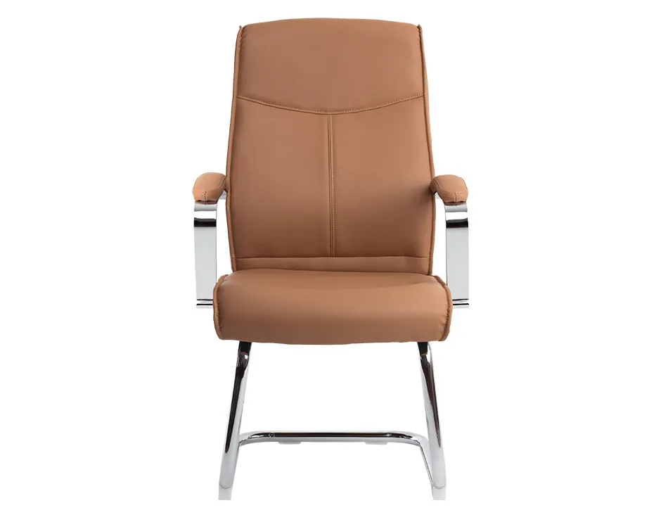 Siege visiteur q-connect modena simili cuir pieds metal chrome hauteur 1050mm largeur 630mm prof 650mm coloris creme