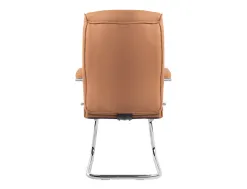 Siege visiteur q-connect modena simili cuir pieds metal chrome hauteur 1050mm largeur 630mm prof 650mm coloris creme
