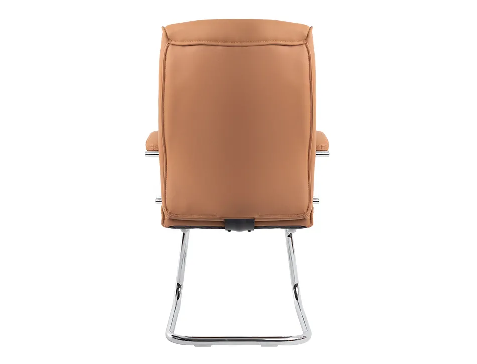 Siege visiteur q-connect modena simili cuir pieds metal chrome hauteur 1050mm largeur 630mm prof 650mm coloris creme