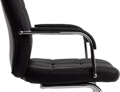 Siege visiteur q-connect piave simili cuir pieds metal chrome hauteur 1050mm largeur 610mm prof 680mm coloris noir
