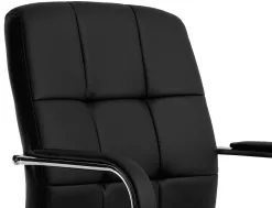 Siege visiteur q-connect piave simili cuir pieds metal chrome hauteur 1050mm largeur 610mm prof 680mm coloris noir
