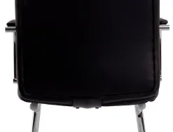 Siege visiteur q-connect piave simili cuir pieds metal chrome hauteur 1050mm largeur 610mm prof 680mm coloris noir