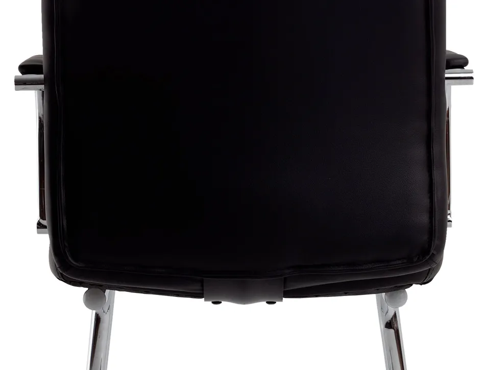 Siege visiteur q-connect piave simili cuir pieds metal chrome hauteur 1050mm largeur 610mm prof 680mm coloris noir