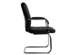 Siege visiteur q-connect piave simili cuir pieds metal chrome hauteur 1050mm largeur 610mm prof 680mm coloris noir