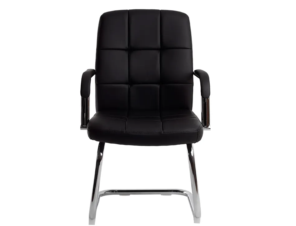 Siege visiteur q-connect piave simili cuir pieds metal chrome hauteur 1050mm largeur 610mm prof 680mm coloris noir