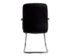 Siege visiteur q-connect piave simili cuir pieds metal chrome hauteur 1050mm largeur 610mm prof 680mm coloris noir