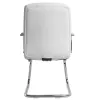 Siege visiteur q-connect piave simili cuir pieds metal chrome hauteur 1050mm largeur 610mm prof 680mm coloris blanc