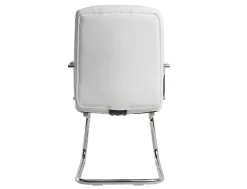 Siege visiteur q-connect piave simili cuir pieds metal chrome hauteur 1050mm largeur 610mm prof 680mm coloris blanc