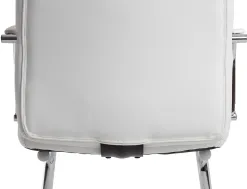 Siege visiteur q-connect piave simili cuir pieds metal chrome hauteur 1050mm largeur 610mm prof 680mm coloris blanc