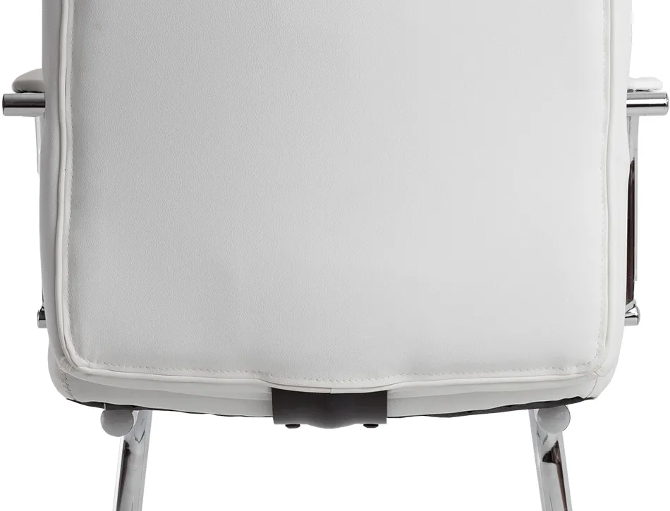 Siege visiteur q-connect piave simili cuir pieds metal chrome hauteur 1050mm largeur 610mm prof 680mm coloris blanc