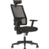Siège de bureau nowy styl square dossier résille assise tissu noir mécanisme synchrone