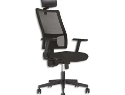 Siège de bureau nowy styl square dossier résille assise tissu noir mécanisme synchrone