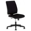 Siège de bureau square assise et dossier tissu noir mécanisme synchrone sans accoudoirs