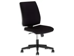 Siège de bureau square assise et dossier tissu noir mécanisme synchrone sans accoudoirs