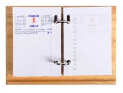 Socle jpc bois vernis pour blocs éphémérides support crayon 195x150mm