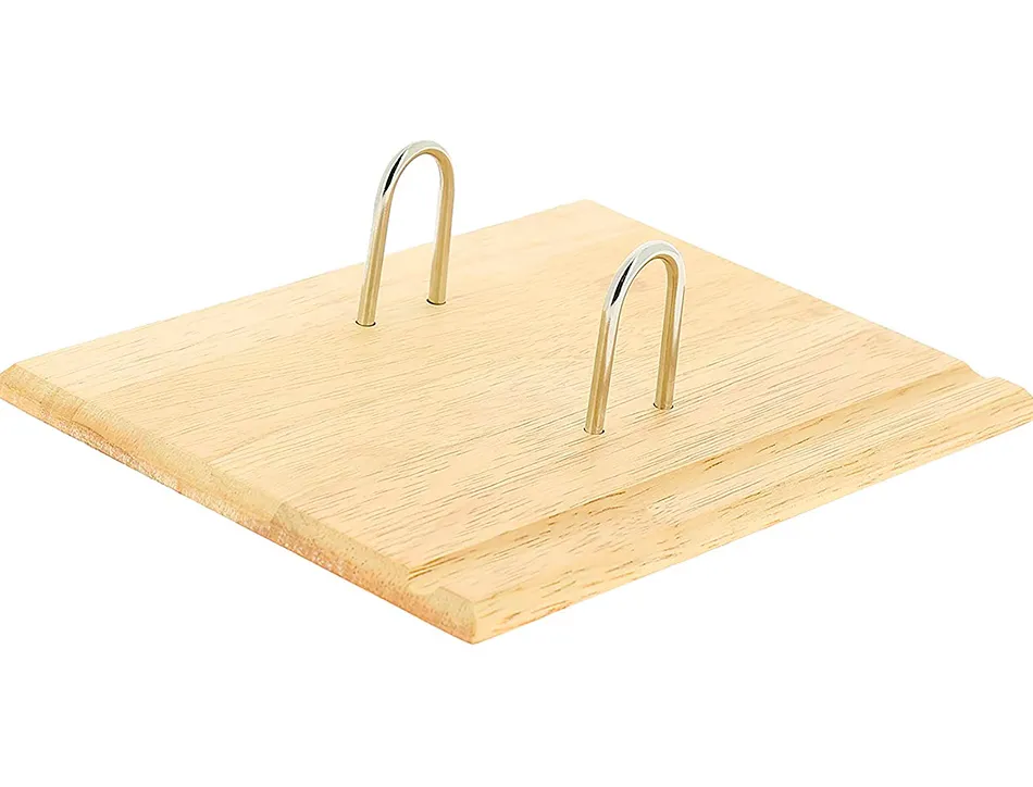 Socle jpc bois vernis pour blocs éphémérides support crayon 195x150mm