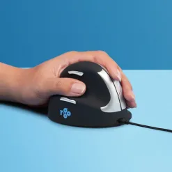 Souris ergonomique r-go verticale he break filaire taille moyenne gaucher coloris noir