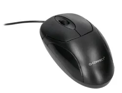 Souris filaire q-connect molette 2 boutons port usb adaptateur ps/2 coloris noir