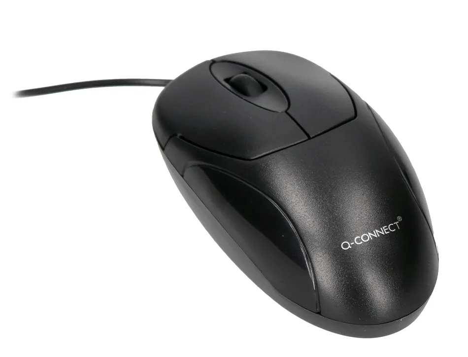 Souris filaire q-connect molette 2 boutons port usb adaptateur ps/2 coloris noir