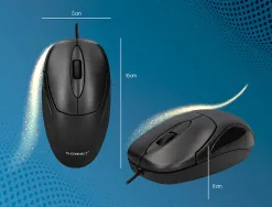Souris filaire q-connect molette 2 boutons port usb adaptateur ps/2 coloris noir