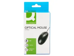 Souris filaire q-connect molette 2 boutons port usb adaptateur ps/2 coloris noir