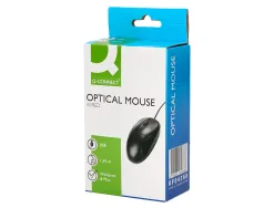 Souris filaire q-connect molette 2 boutons port usb adaptateur ps/2 coloris noir