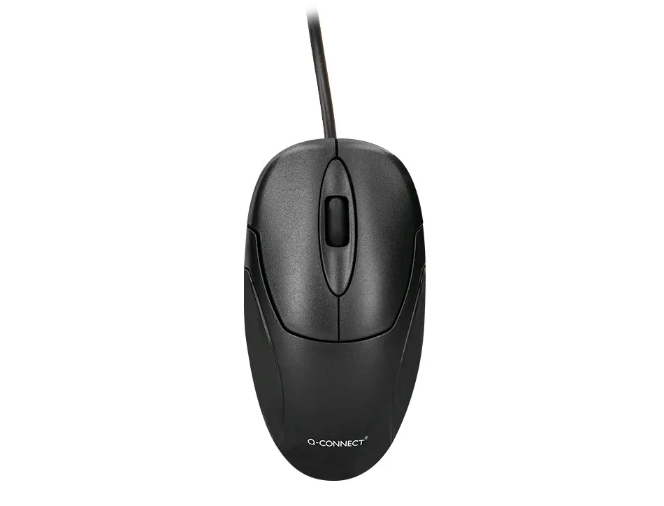 Souris filaire q-connect molette 2 boutons port usb adaptateur ps/2 coloris noir