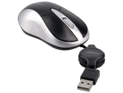 Souris mini q-connect filaire optique 800dpi 3 boutons molette mouvement horizontal vertical usb coloris noir