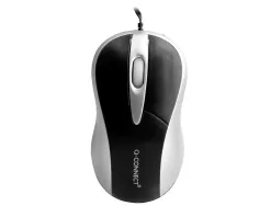 Souris mini q-connect filaire optique 800dpi 3 boutons molette mouvement horizontal vertical usb coloris noir