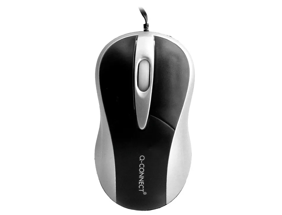 Souris mini q-connect filaire optique 800dpi 3 boutons molette mouvement horizontal vertical usb coloris noir