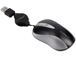 Souris mini q-connect filaire optique 800dpi 3 boutons molette mouvement horizontal vertical usb coloris noir