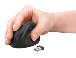 Souris q-connect optique sans fil ergonomique vertical dpi 800/1200/1600 piles aa coloris noir