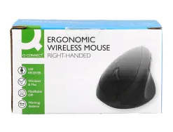 Souris q-connect optique sans fil ergonomique vertical dpi 800/1200/1600 piles aa coloris noir